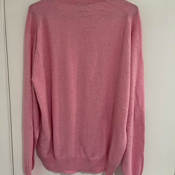 Peter Millar Men’s XL V-Neck Sweater Pastel Pink Pullover, Preppy Golf Luxury - Picture 3 of 4